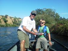 Brett and Son Fly Fishing Sac River Aug 2012 Sundial Bridge Float