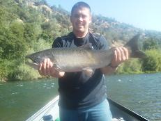 Brians son salmon fishing Trinity River