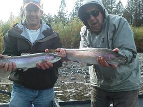 Jerry and Brett Fly Fishing Trinity River October 2012